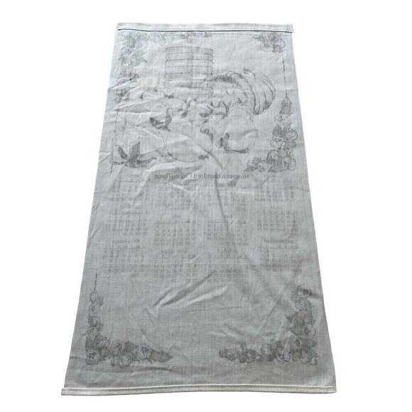Vtg Linen Kitchen Towel Calendar 1983 Advertising Cotton Bale 28 x 17 - Picture 4 of 5